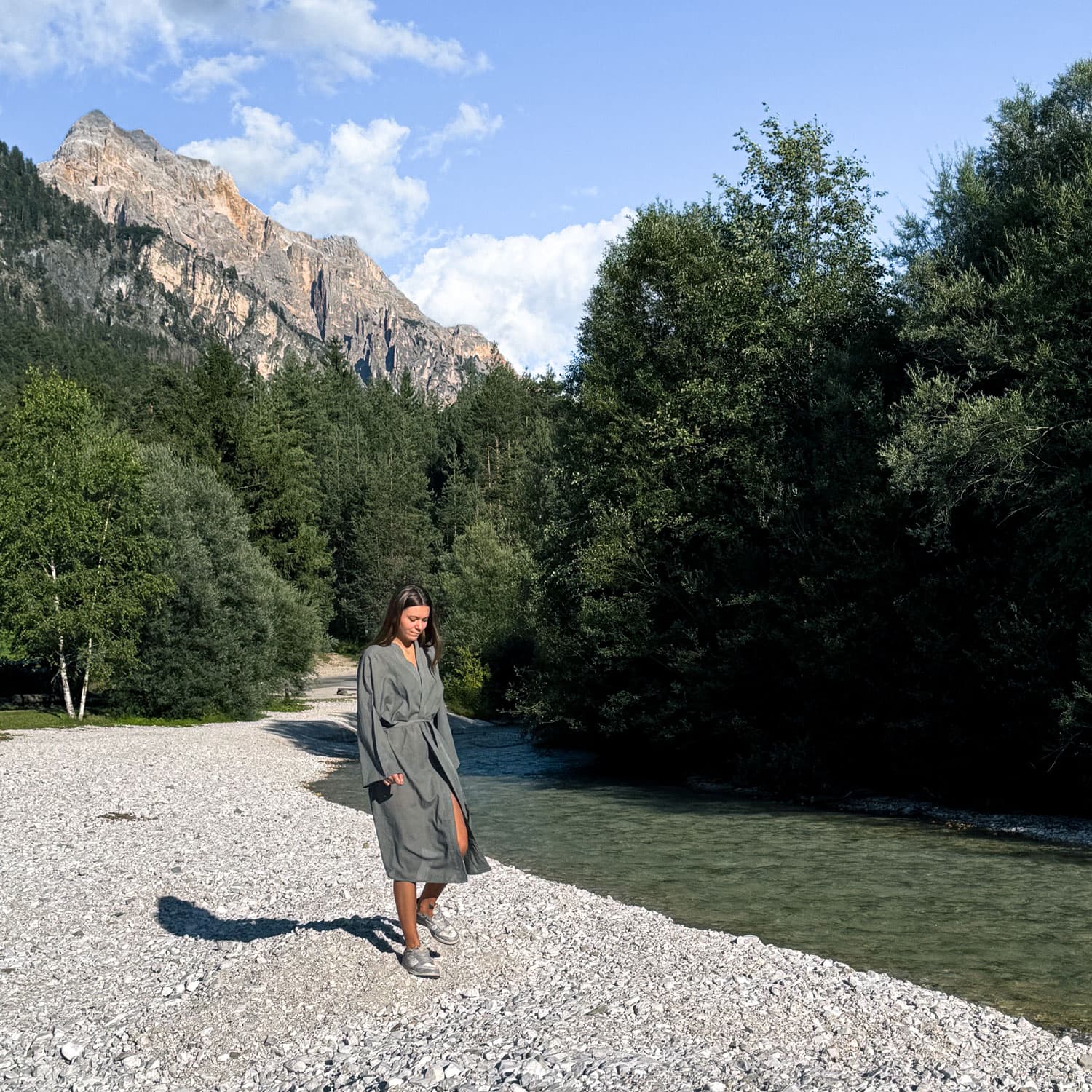 Dobby Long Kimono - Women - CD Cotton Dobby - S032 Ice Blue - n°74 E - Shop - 7400000137470