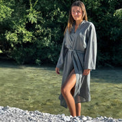 Dobby Long Kimono - Women - CD Cotton Dobby - S032 Ice Blue - n°74 E - Shop - 7400000137470