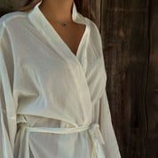 Dobby Long Kimono - Women - CD Cotton Dobby - S000 Natural