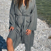 Dobby Long Kimono - Women - CD Cotton Dobby - S032 Ice Blue