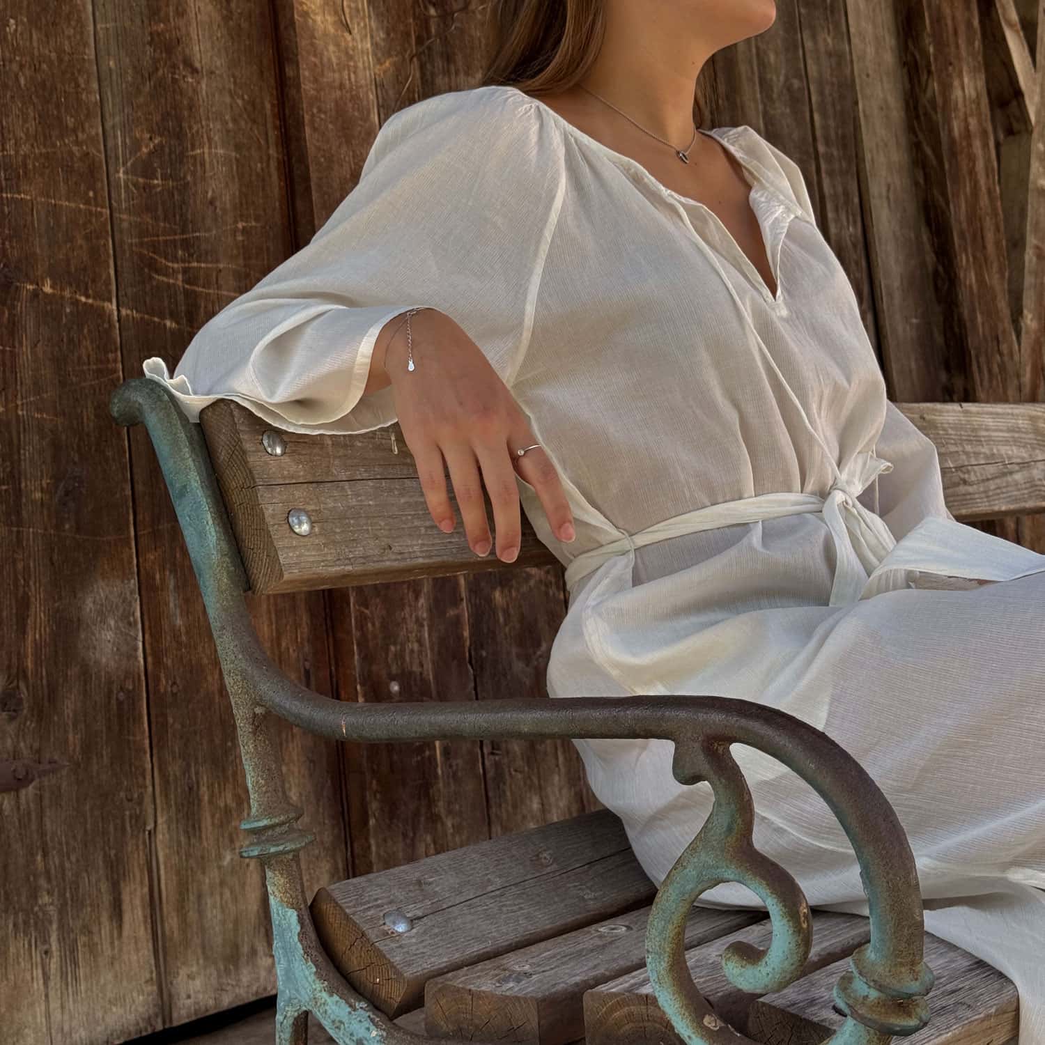 Dobby Midi Dress - Women - CD Cotton Dobby - S000 Natural - n°74 E - Shop - 7400000137471