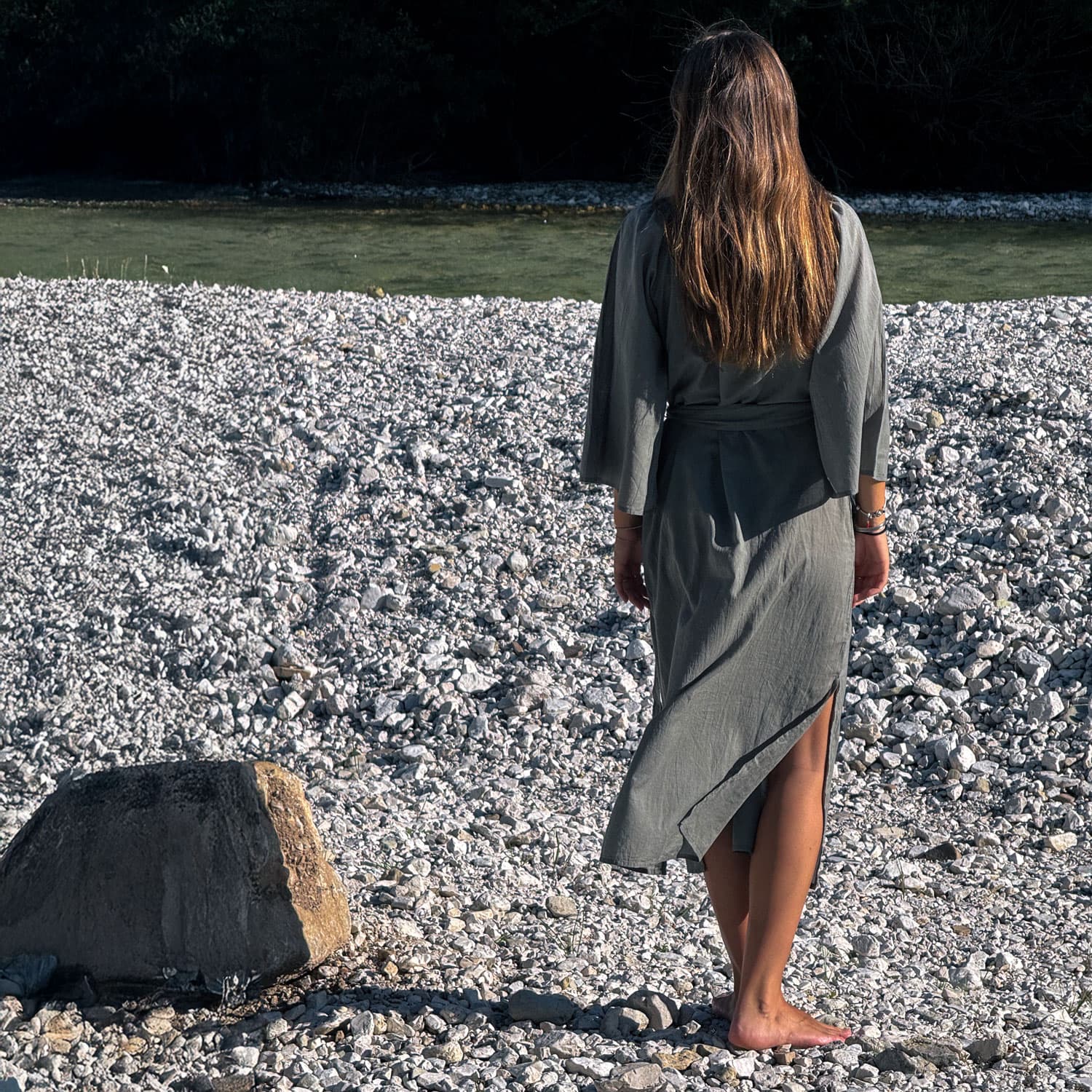 Dobby Midi Dress - Women - CD Cotton Dobby - S032 Ice Blue - n°74 E - Shop - 7400000137475