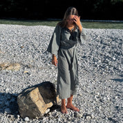 Dobby Midi Dress - Women - CD Cotton Dobby - S032 Ice Blue - n°74 E - Shop - 7400000137475