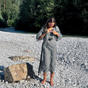 Dobby Midi Dress - Women - CD Cotton Dobby - S032 Ice Blue - n°74 E - Shop - 7400000137475