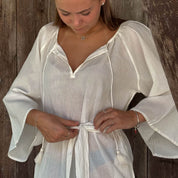 Dobby Midi Dress  - Women - CD Cotton Dobby - S000 Natural