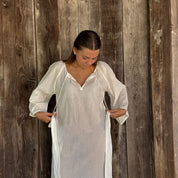 Dobby Midi Dress  - Women - CD Cotton Dobby - S000 Natural