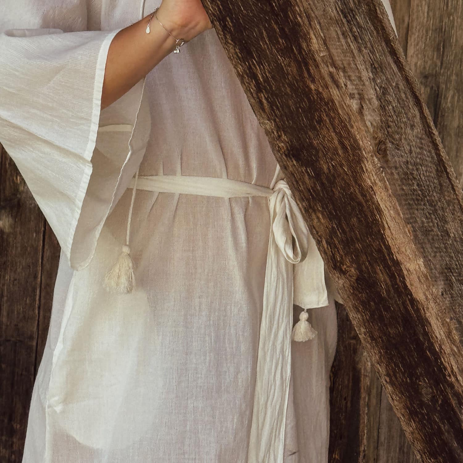 Dobby Midi Dress  - Women - CD Cotton Dobby - S000 Natural