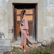 Dobby Midi Dress  - Women - CD Cotton Dobby - S007 Dusty Pink
