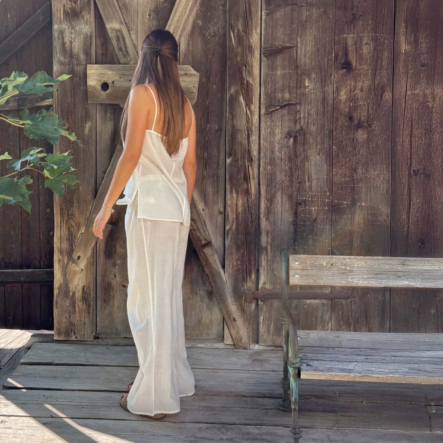 Dobby Pants - Women - CD Cotton Dobby - S000 Natural - n°74 E - Shop - 7400000137453