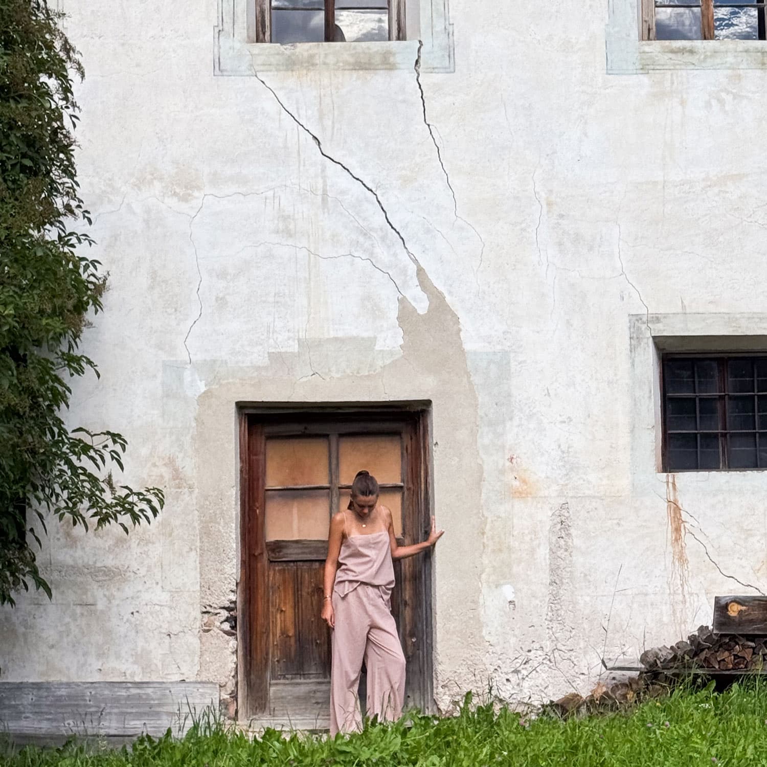 Dobby Pants - Women - CD Cotton Dobby - S007 Dusty Pink - n°74 E - Shop - 7400000137455