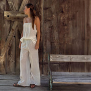 Dobby Pants - Women - CD Cotton Dobby - S000 Natural