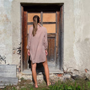 Dobby Short Dress - Women - CD Cotton Dobby - S007 Dusty Pink - n°74 E - Shop - 7400000137479