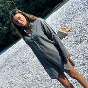 Dobby Short Dress - Women - CD Cotton Dobby - S032 Ice Blue - n°74 E - Shop - 7400000137481