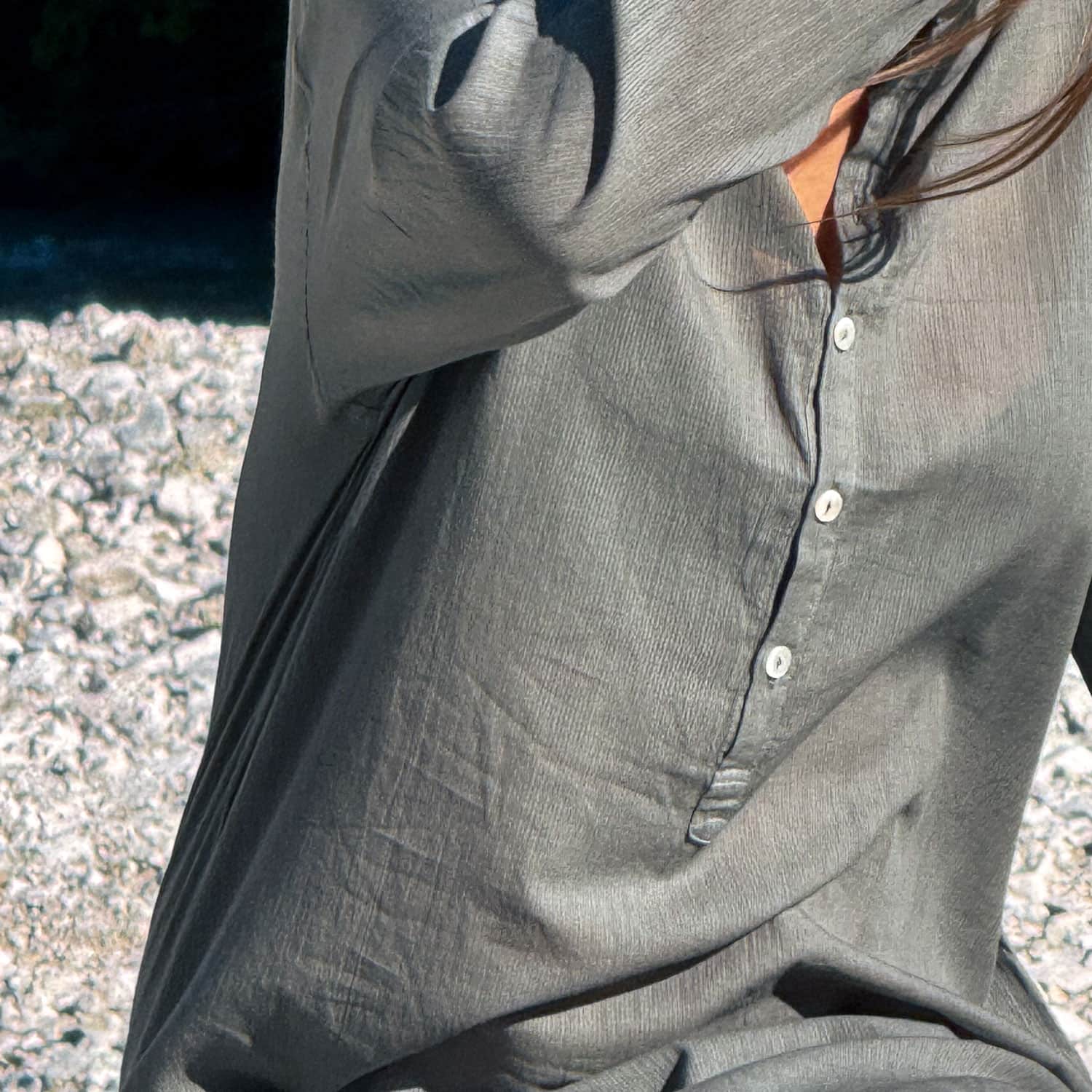 Dobby Short Dress - Women - CD Cotton Dobby - S032 Ice Blue - n°74 E - Shop - 7400000137481