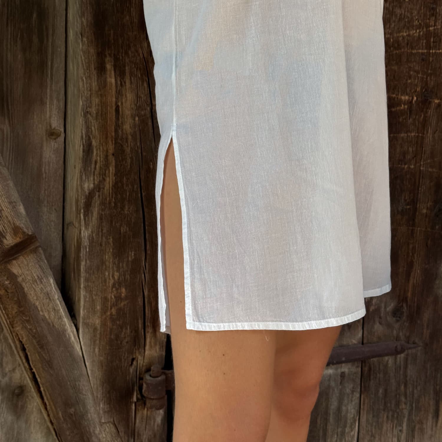Dobby Short Dress  - Women - CD Cotton Dobby - S000 Natural