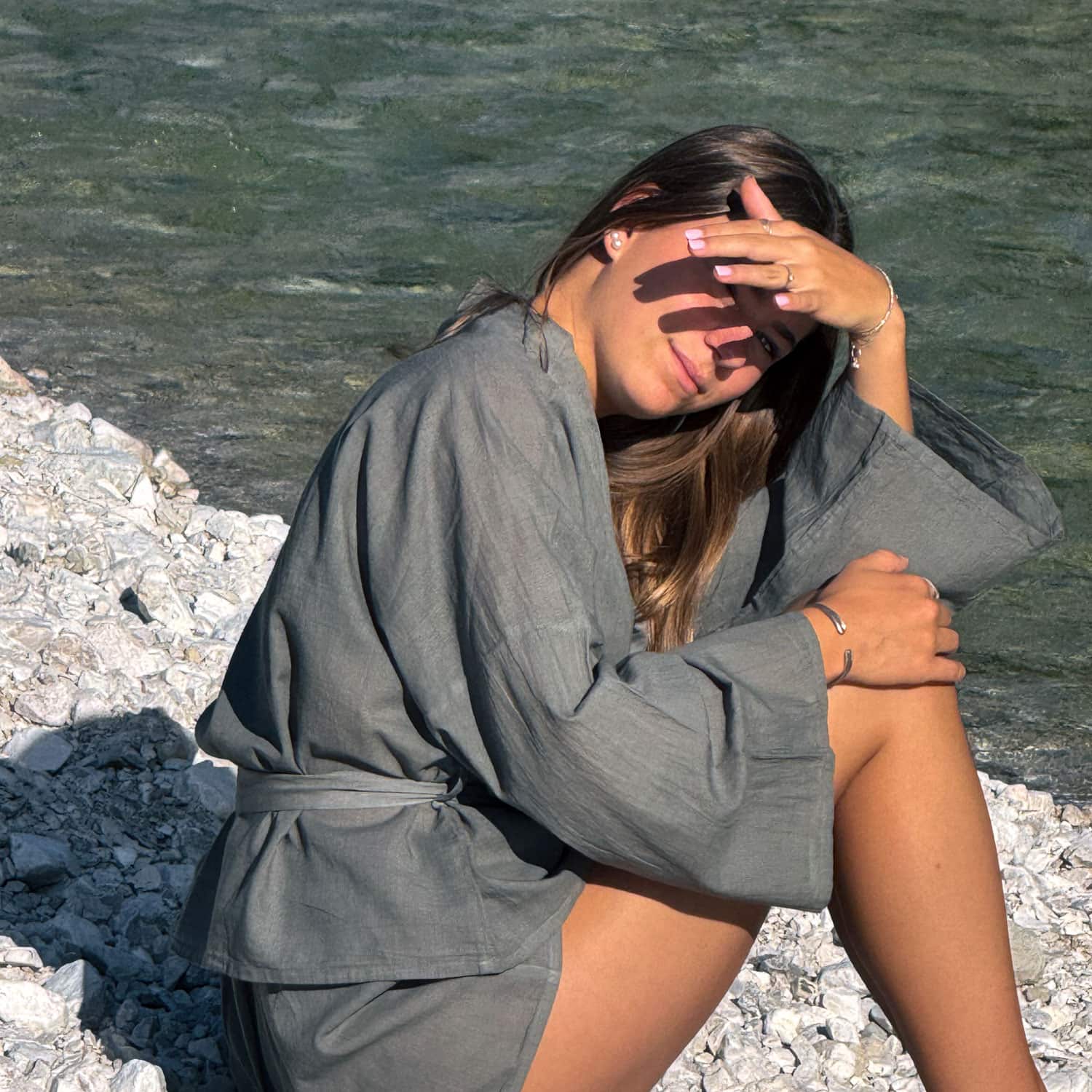 Dobby Short Pants - Women - CD Cotton Dobby - S032 Ice Blue - n°74 E - Shop - 7400000137451