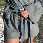 Dobby Short Pants - Women - CD Cotton Dobby - S032 Ice Blue - n°74 E - Shop - 7400000137451