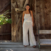 Dobby Tank Top - Women - CD Cotton Dobby - S000 Natural - n°74 E - Shop - 7400000137459