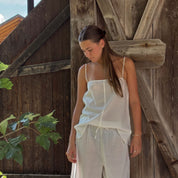 Dobby Tank Top - Women - CD Cotton Dobby - S000 Natural - n°74 E - Shop - 7400000137459