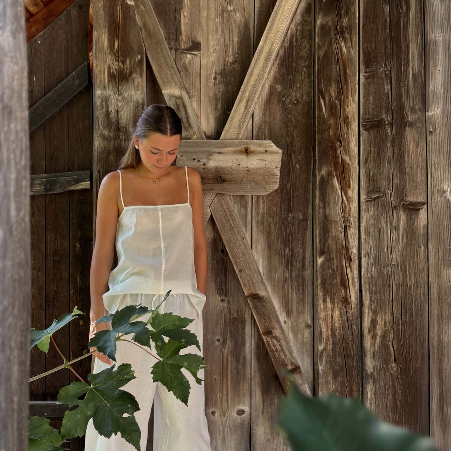 Dobby Tank Top - Women - CD Cotton Dobby - S000 Natural - n°74 E - Shop - 7400000137459