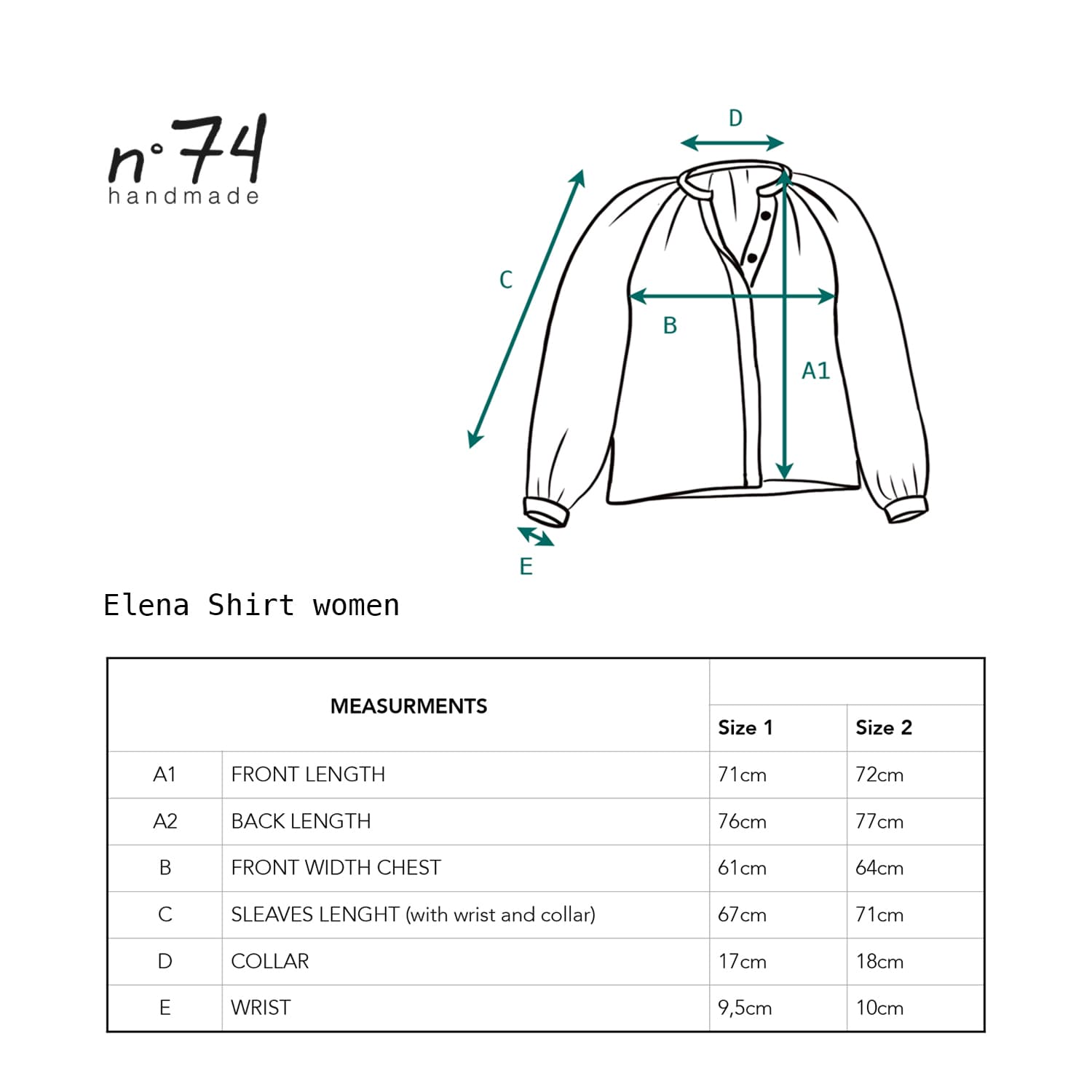 Elena Shirt - Women - SS Simple Saloo - S021 Dark Green Grey - n°74 E - Shop - 7400000136464