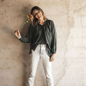 Elena Shirt - Women - SS Simple Saloo - S021 Dark Green Grey - n°74 E - Shop - 7400000136464