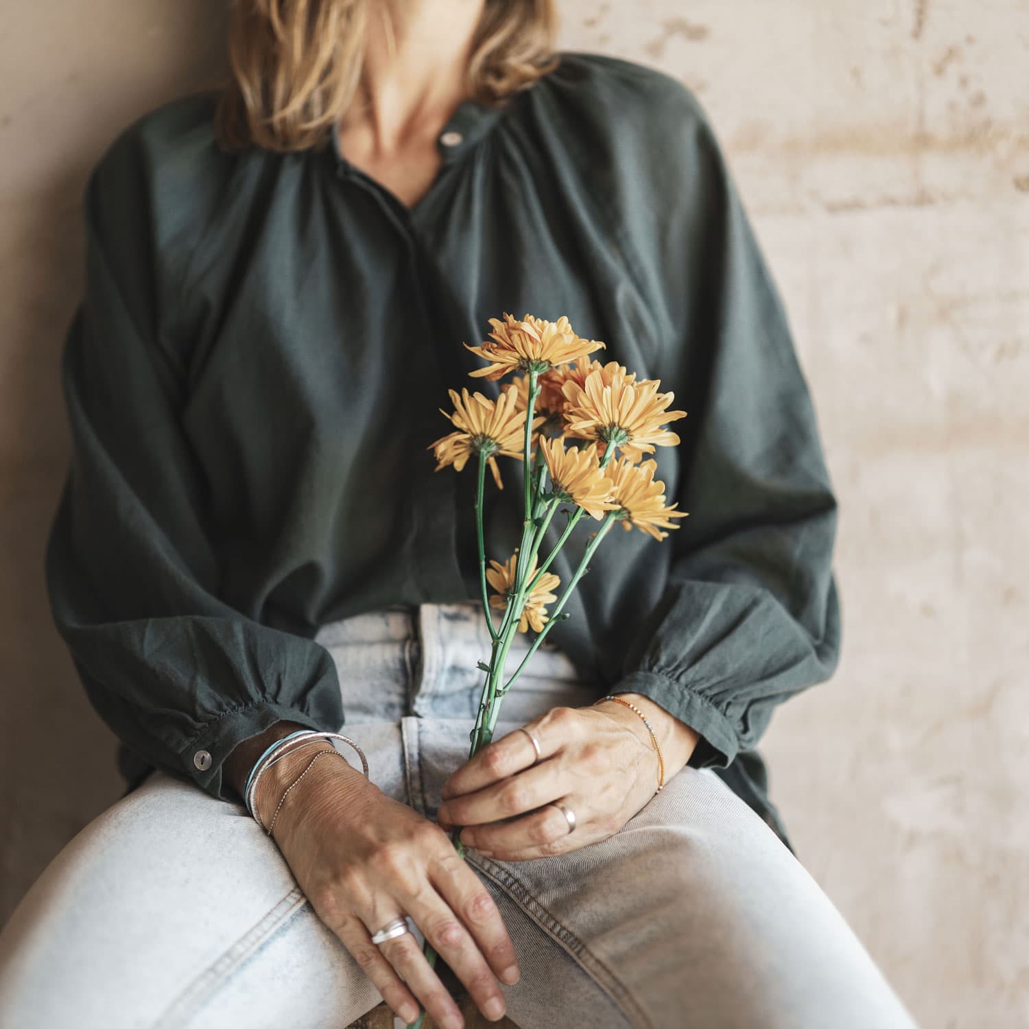 Elena Shirt - Women - SS Simple Saloo - S021 Dark Green Grey - n°74 E - Shop - 7400000136464