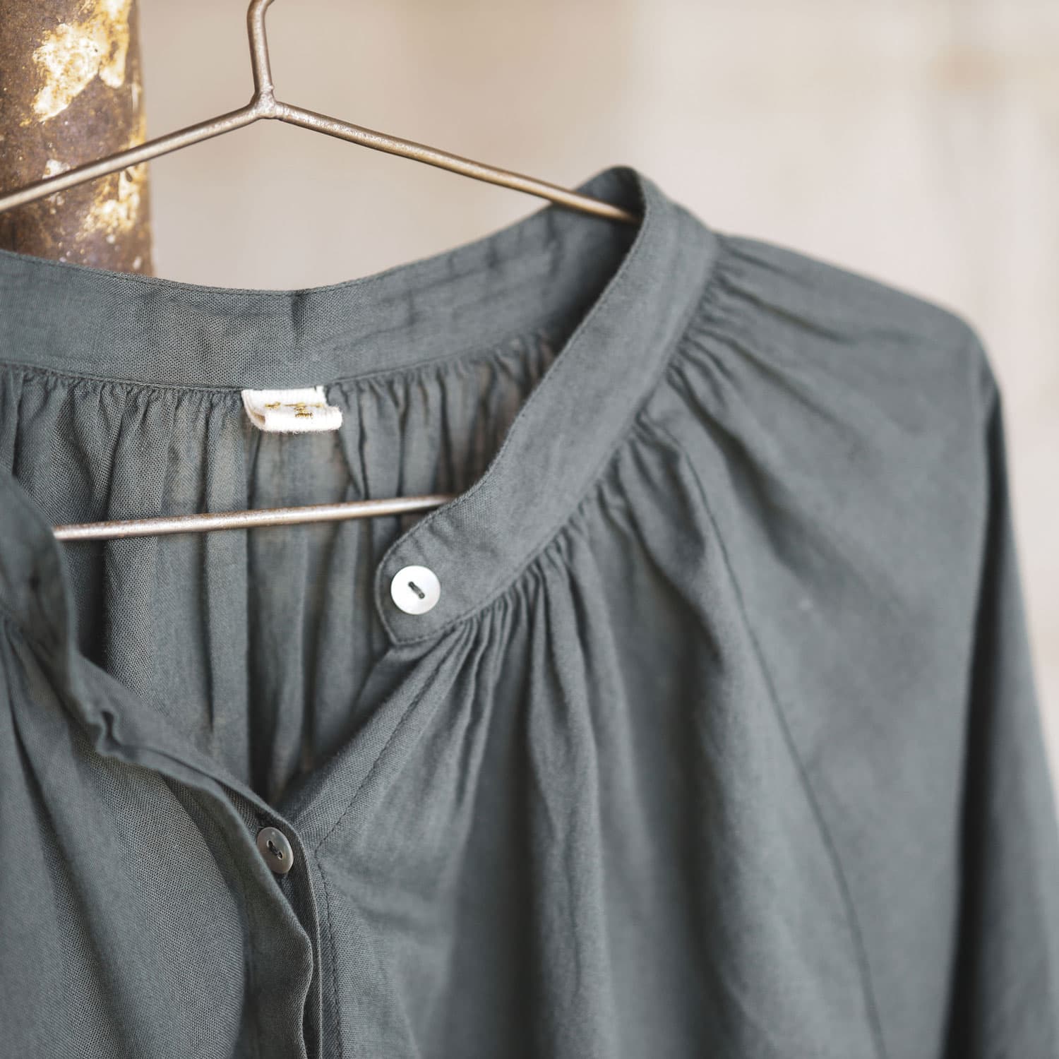 Elena Shirt - Women - SS Simple Saloo - S021 Dark Green Grey - n°74 E - Shop - 7400000136464