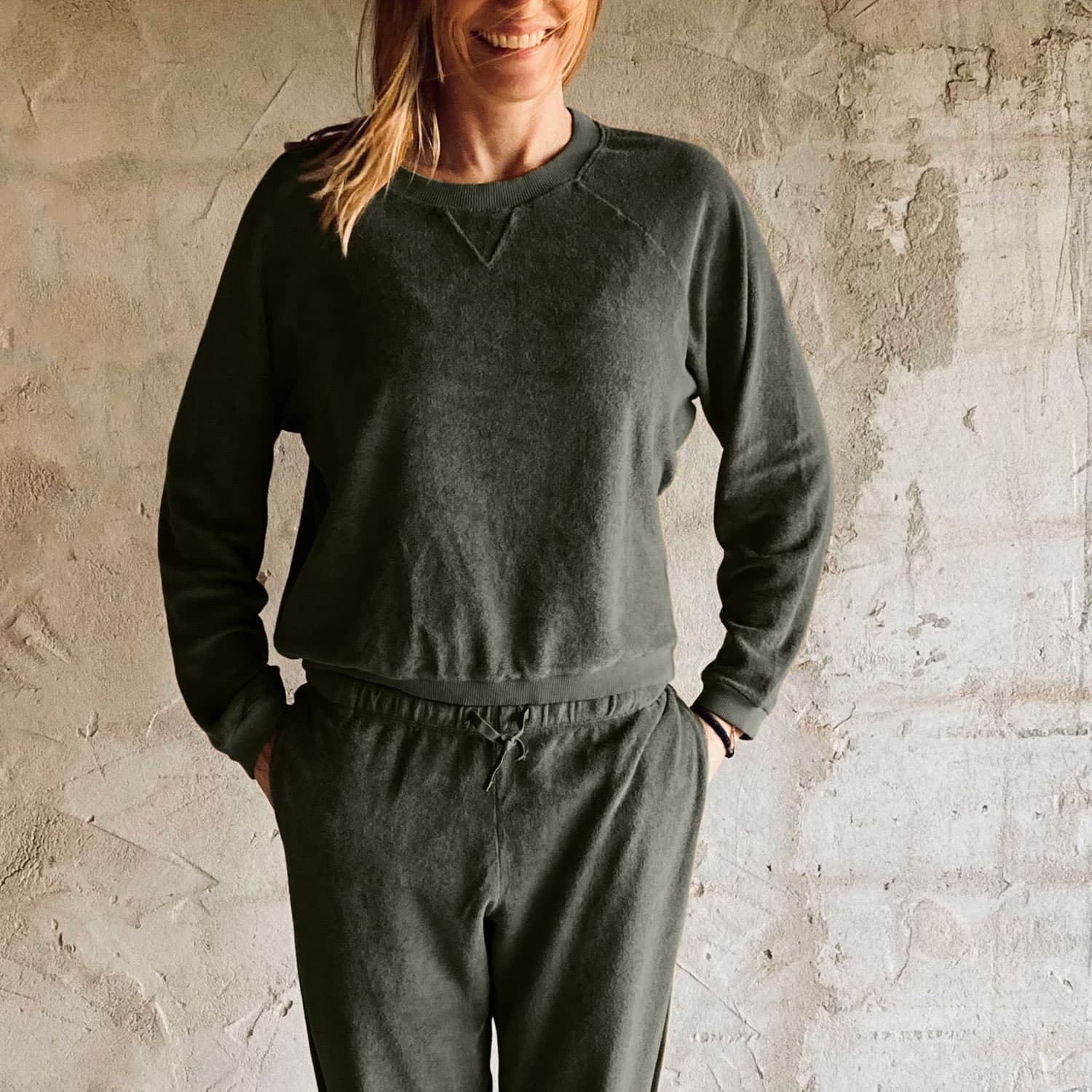 Elie Jumper - Women - TJ Terry Jersey - S021 Dark Green Grey - n°74 E - Shop - 7400000136648