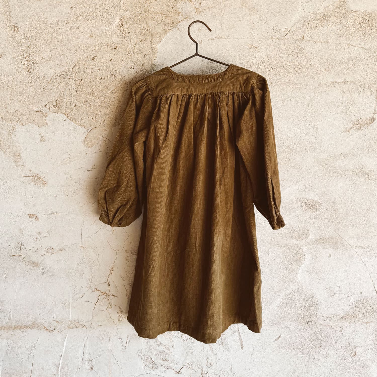 Elisa Dress  - Kids - CO Cotton Corduroy - S057 Coffee Bronze