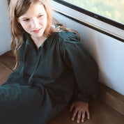 Elisa Dress  - Kids - CO Cotton Corduroy - S059 Dark Teal