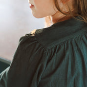 Elisa Dress  - Kids - CO Cotton Corduroy - S059 Dark Teal
