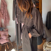 Elisa Dress - Women - CO Cotton Corduroy - S045 Stone Grey - n°74 E - Shop - 7400000137558