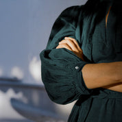 Elisa Dress - Women - CO Cotton Corduroy - S059 Dark Teal - n°74 E - Shop - 7400000137562