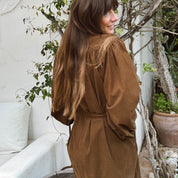 Elisa Dress - Women - CO Cotton Corduroy - S057 Coffee Bronze