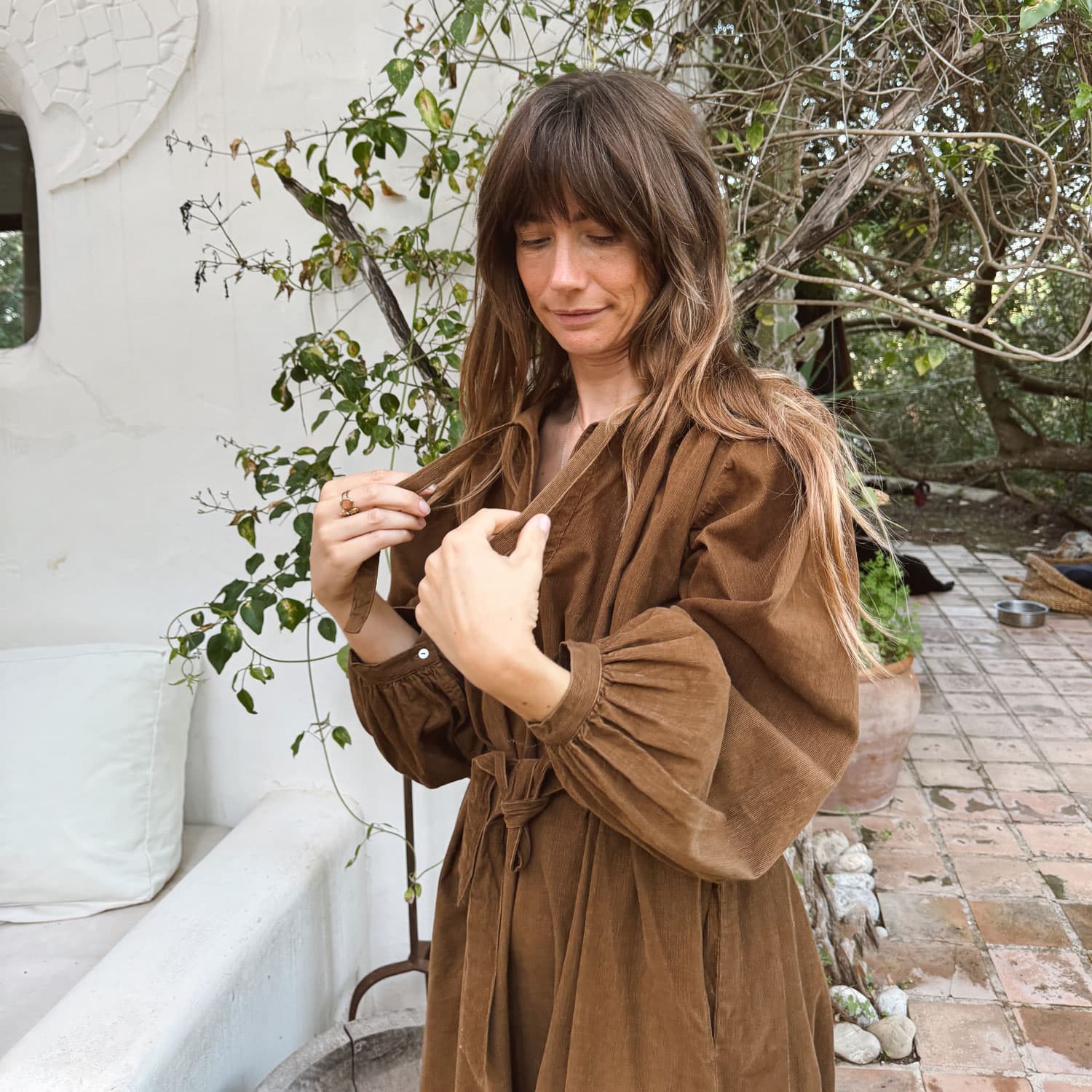 Elisa Dress - Women - CO Cotton Corduroy - S057 Coffee Bronze