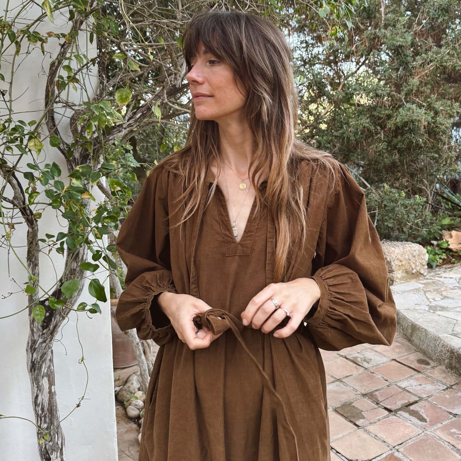 Elisa Dress - Women - CO Cotton Corduroy - S057 Coffee Bronze