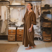 Elisa Dress - Women - CO Cotton Corduroy - S057 Coffee Bronze