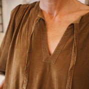 Elisa Dress - Women - CO Cotton Corduroy - S057 Coffee Bronze