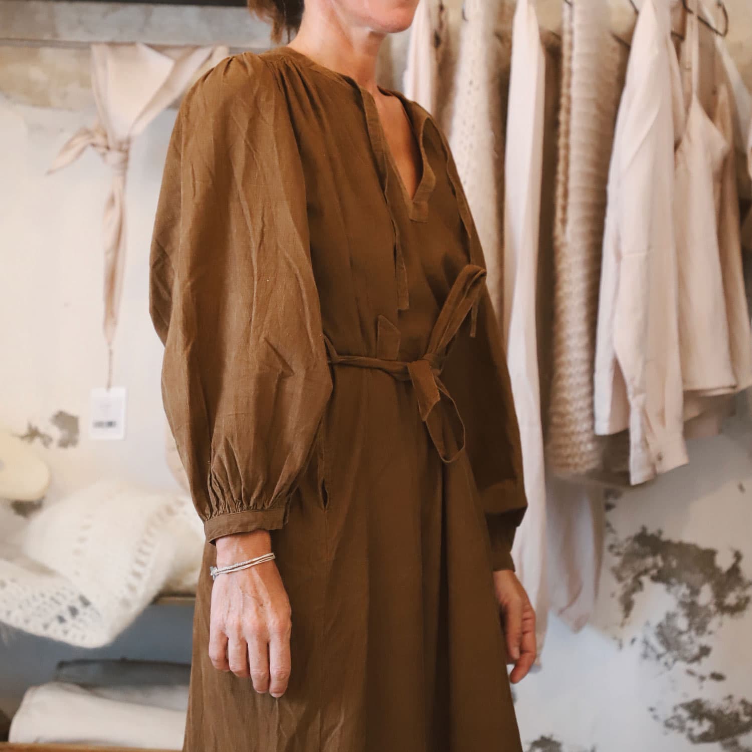 Elisa Dress - Women - CO Cotton Corduroy - S057 Coffee Bronze