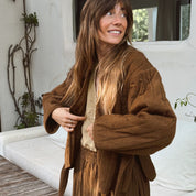 Elisa Jacket - Women - CO Cotton Corduroy - S057 Coffee Bronze - n°74 E - Shop - 7400000137526