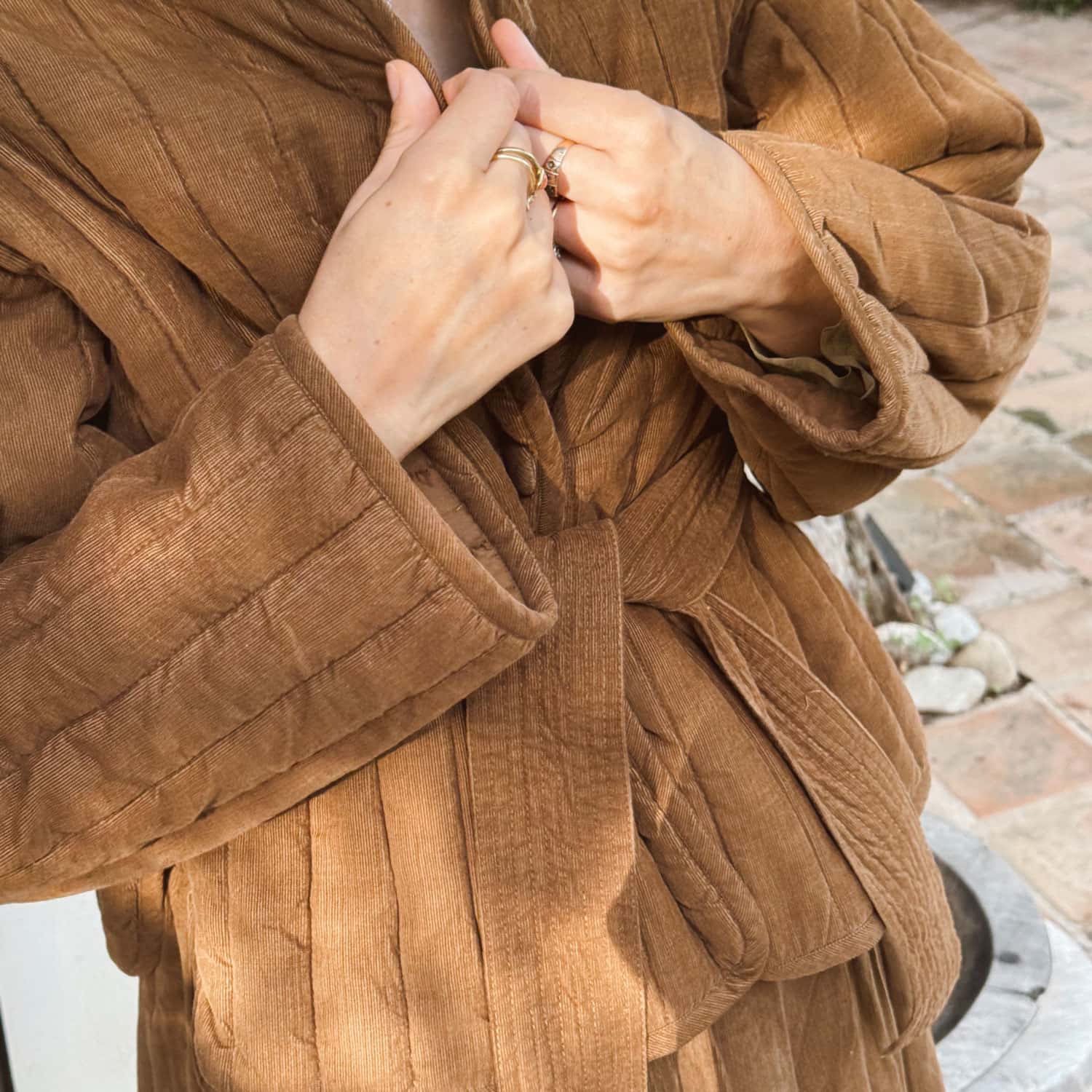 Elisa Jacket - Women - CO Cotton Corduroy - S057 Coffee Bronze - n°74 E - Shop - 7400000137526