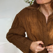 Elisa Jacket - Women - CO Cotton Corduroy - S057 Coffee Bronze - n°74 E - Shop - 7400000137526