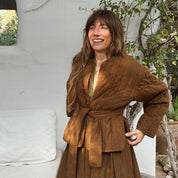 Elisa Jacket - Women - CO Cotton Corduroy - S057 Coffee Bronze - n°74 E - Shop - 7400000137526