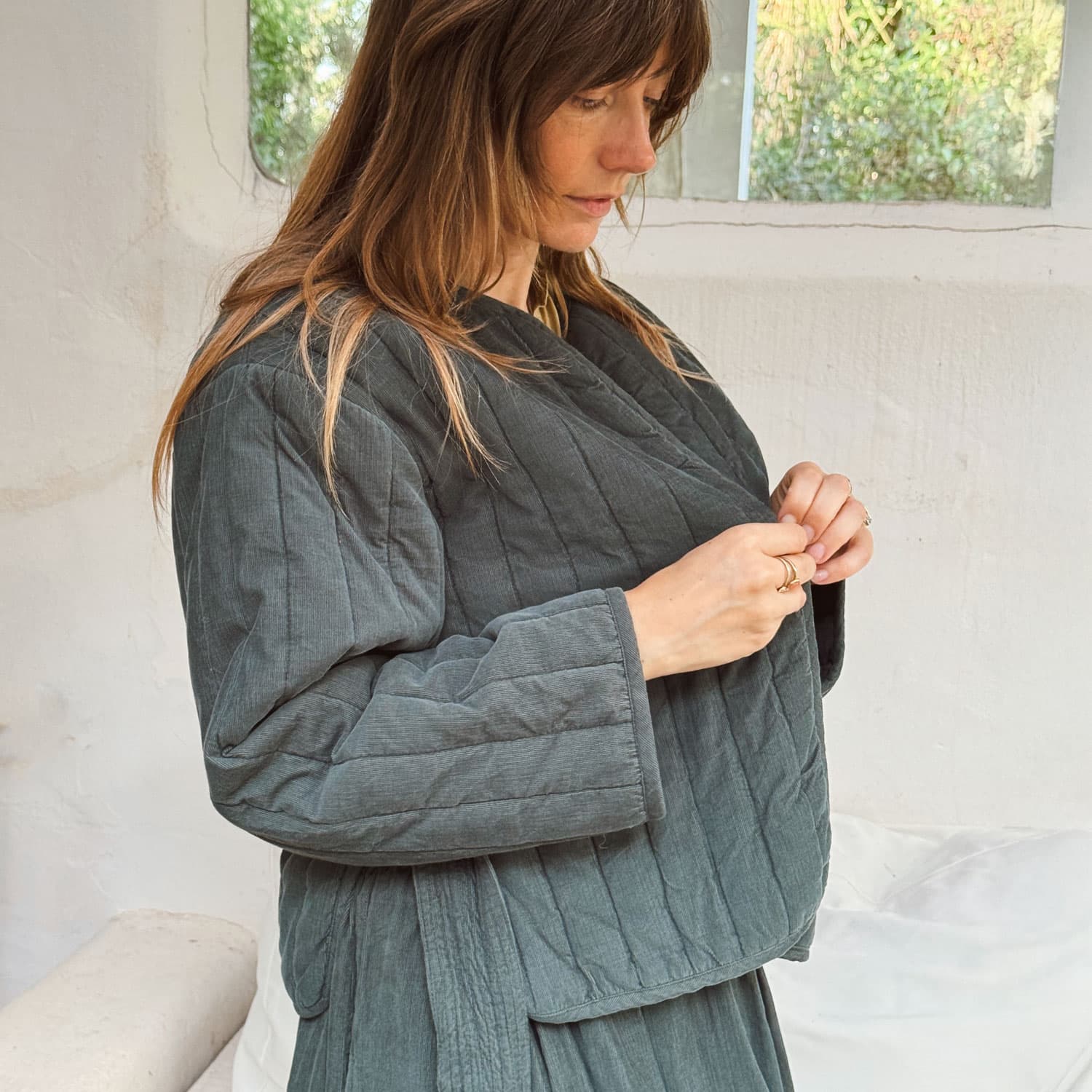 Elisa Jacket - Women  - CO Cotton Corduroy - S059  Dark Teal