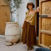 Elisa Skirt - Women - CO Cotton Corduroy - S057 Coffee Bronze - n°74 E - Shop - 7400000137538