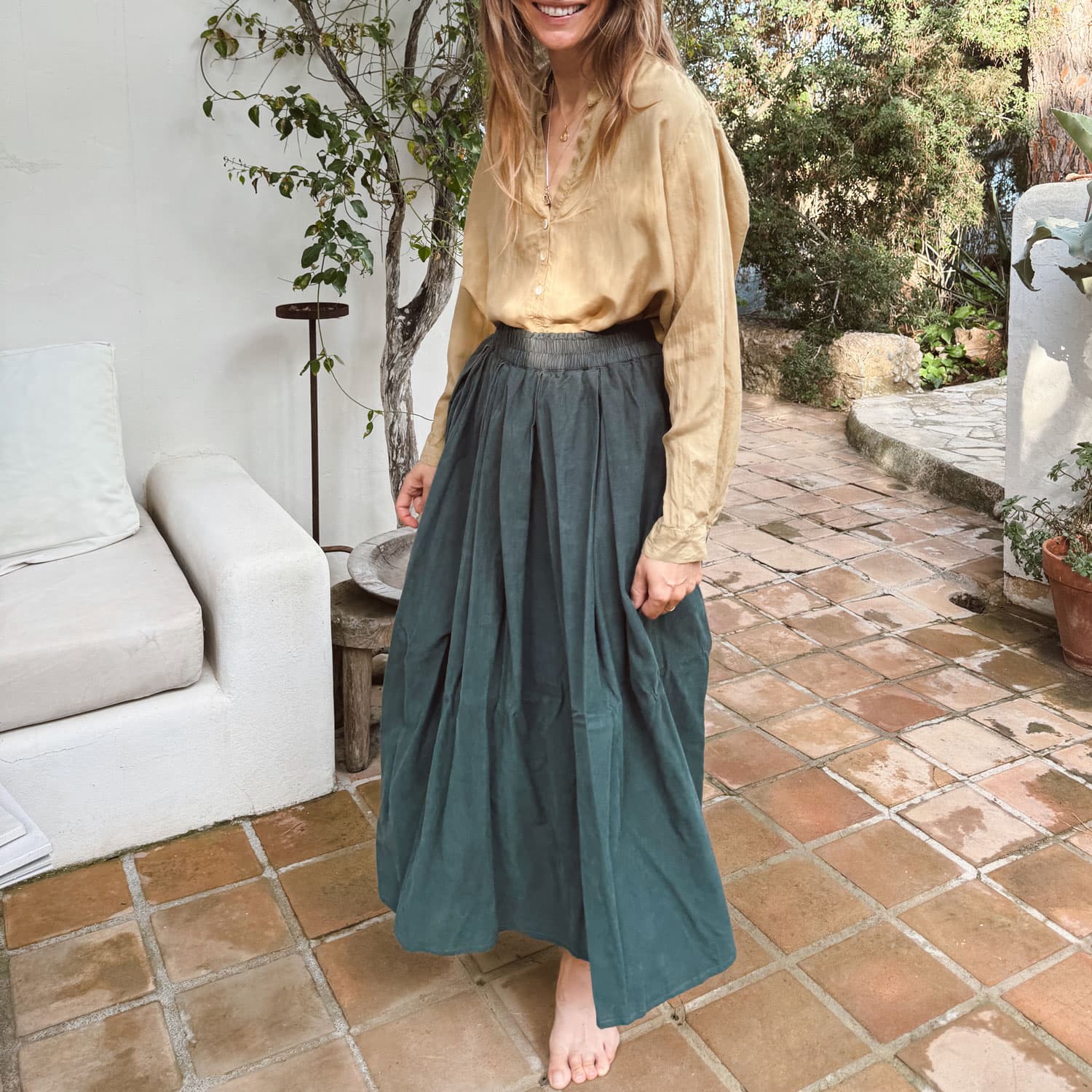 Elisa Skirt - Women - CO Cotton Corduroy - S059 Dark Teal