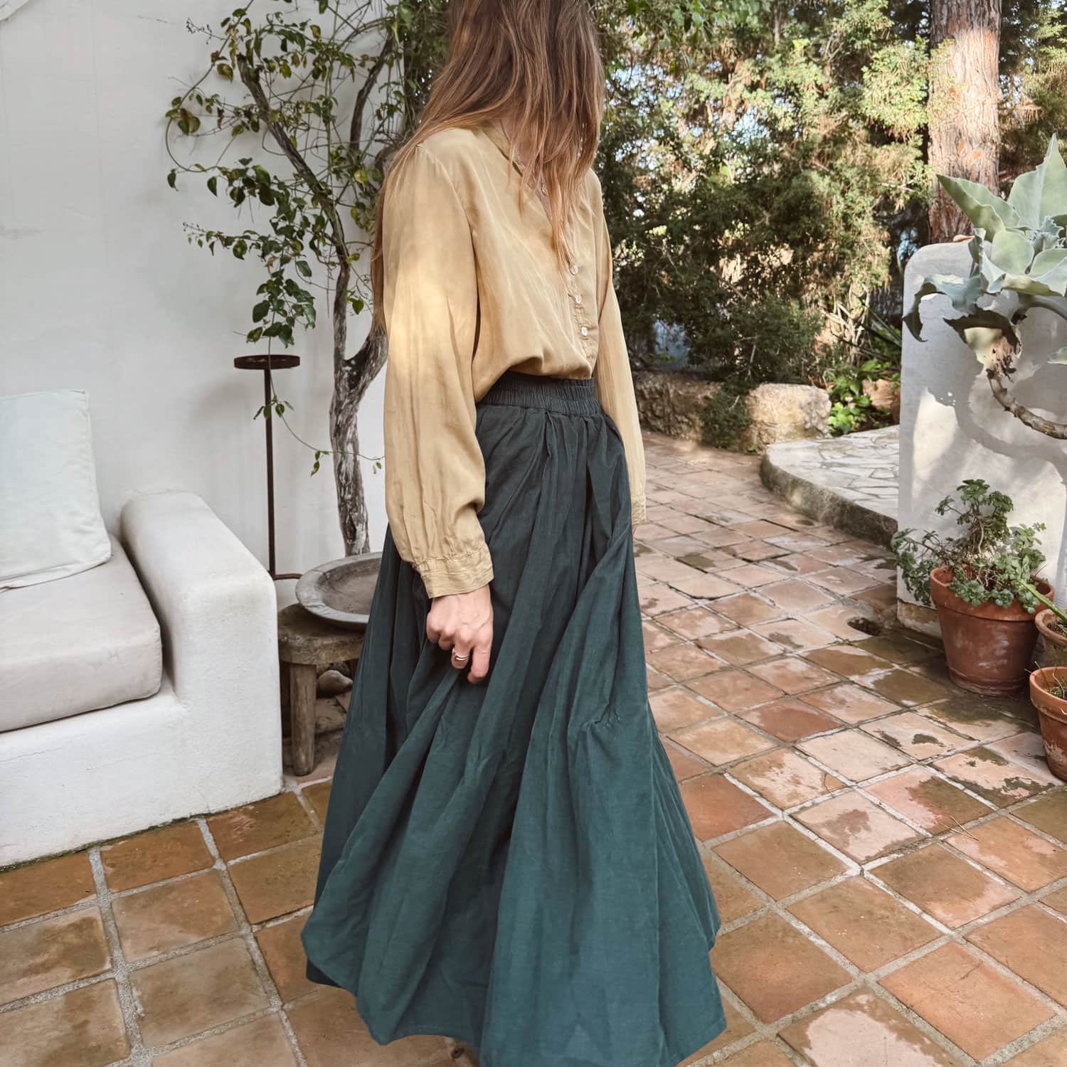 Elisa Skirt - Women - CO Cotton Corduroy - S059 Dark Teal