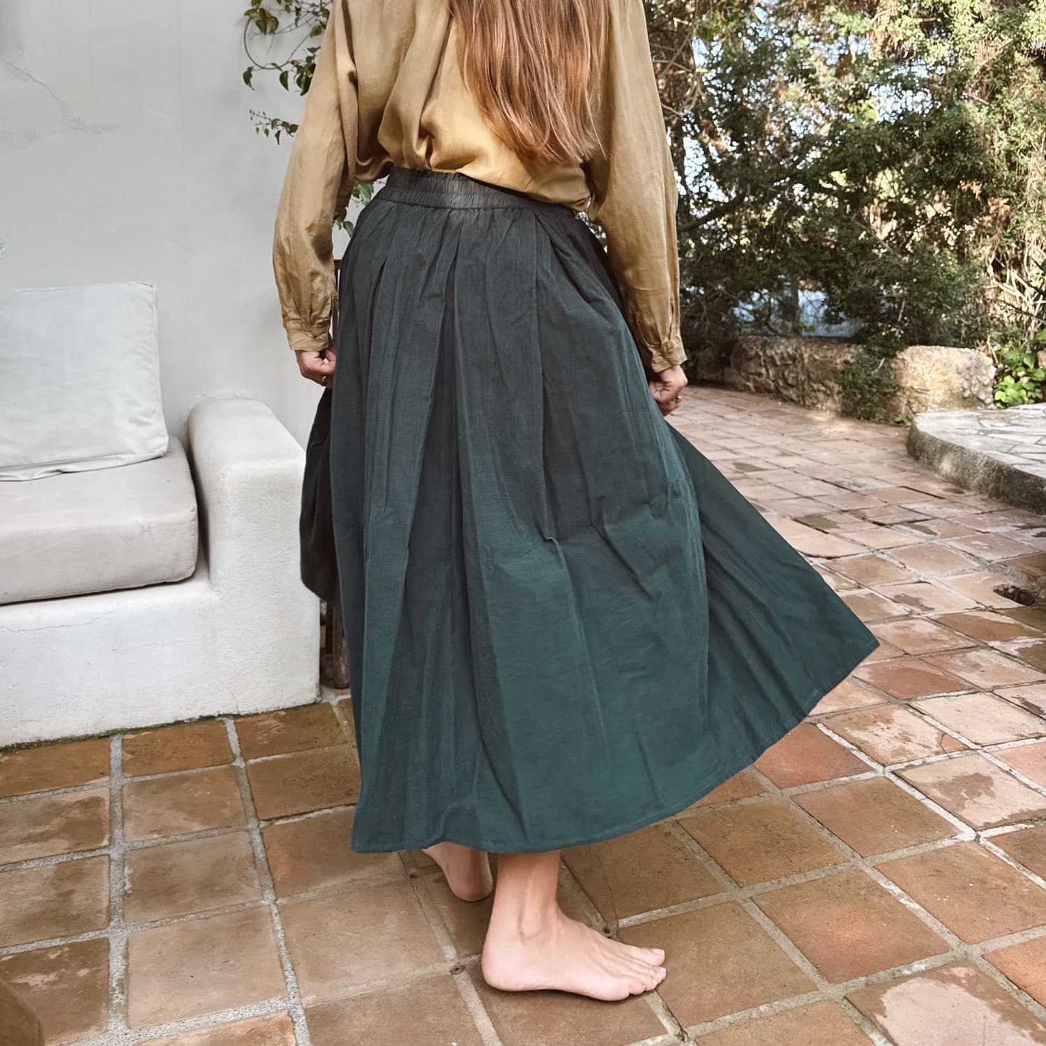 Elisa Skirt - Women - CO Cotton Corduroy - S059 Dark Teal