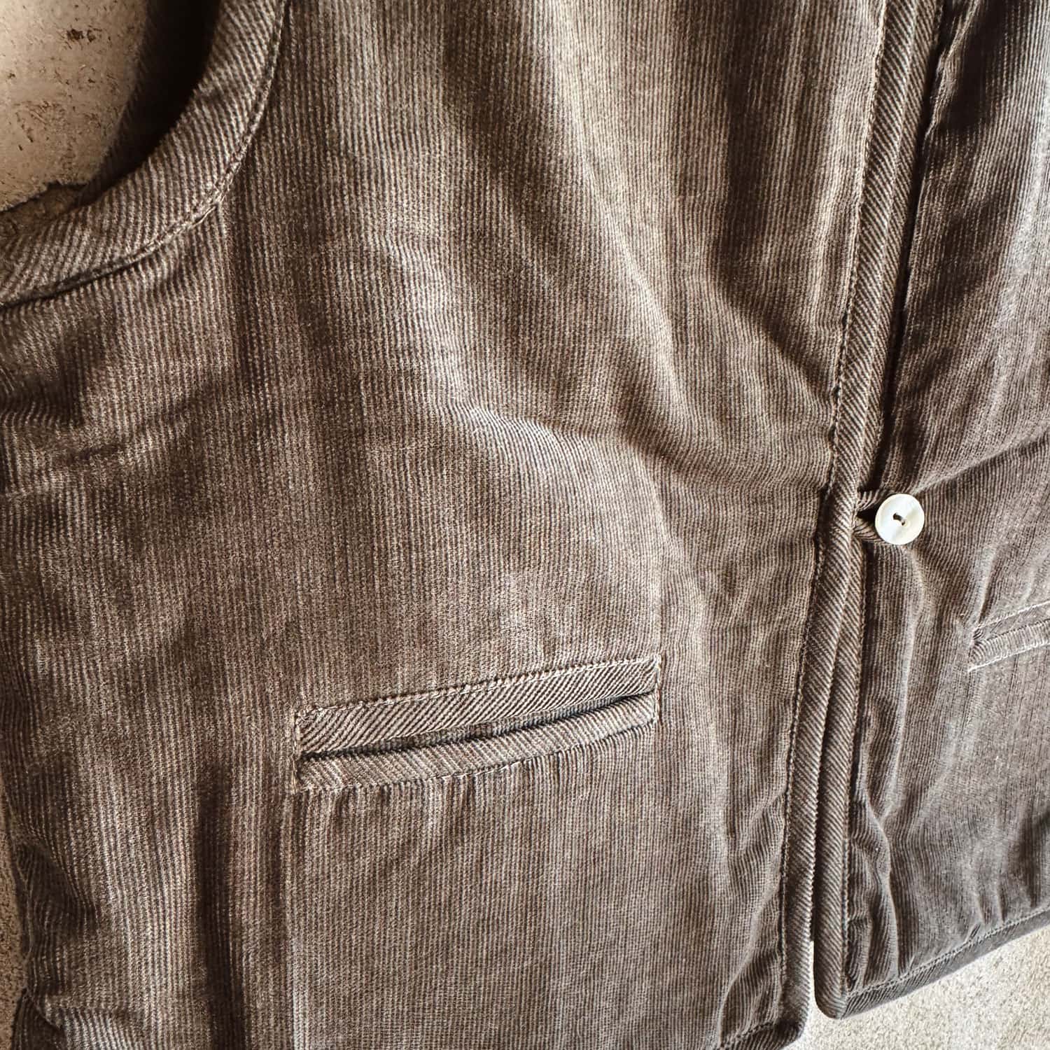 Elisa Vest - Baby  - CO Cotton Corduroy - S045 Stone Grey